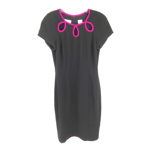 Liz Claiborne Sheath Dress Sz 4 Black Pink - Picture 1 of 6